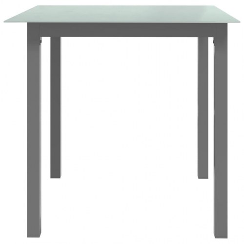 Havebord 80x80x74 cm aluminium og glas lysegrå