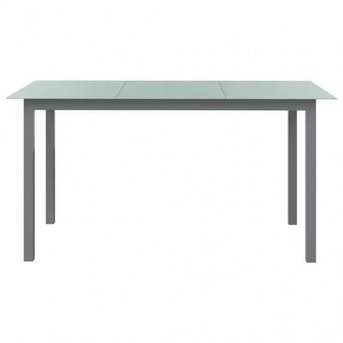 Havebord 150 × 90 × 74 cm i aluminium og glas - lysegrå
