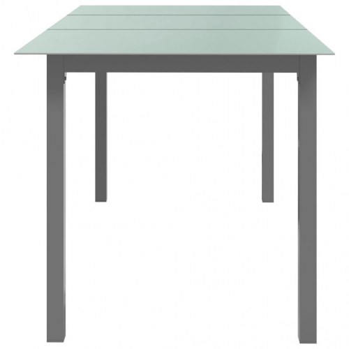 Havebord 150 × 90 × 74 cm i aluminium og glas - lysegrå