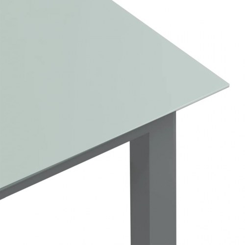 Havebord 150 × 90 × 74 cm i aluminium og glas - lysegrå