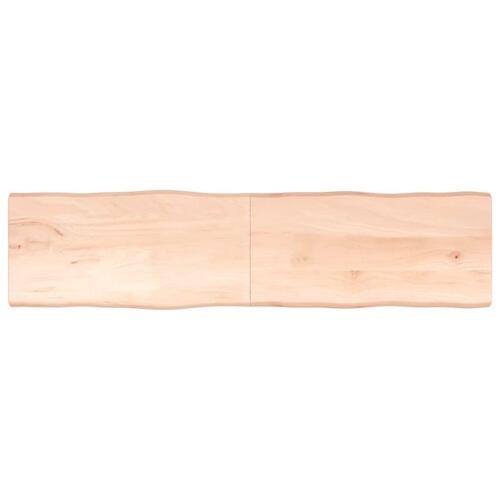 Bordplade 200x50x(2-4)cm naturlig kant ubehandlet massivt træ