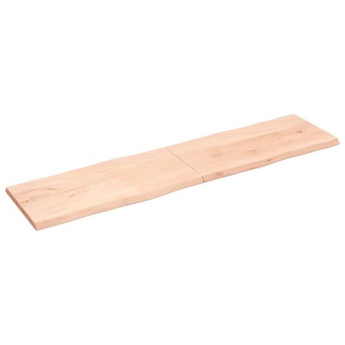 Bordplade 200x50x(2-4)cm naturlig kant ubehandlet massivt træ