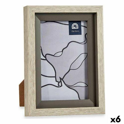 Fotoramme 10x15 cm - Beige/Grå, plastik (6 stk.)