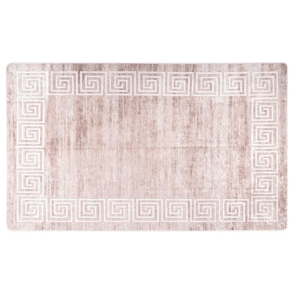 Gulvtæppe 120x170 cm vaskbart og skridsikkert beige