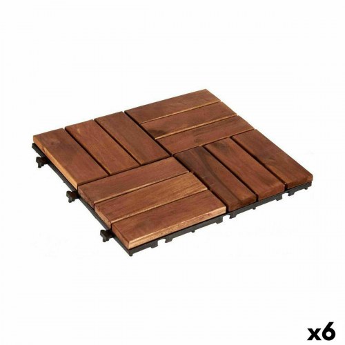 Havefliser Ibergarden brun polyetylen/akacie 30 × 30 cm - 6 stk.