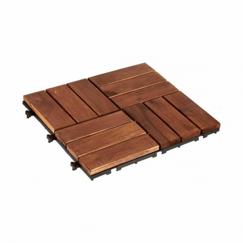 Havefliser Ibergarden brun polyetylen/akacie 30 × 30 cm - 6 stk.