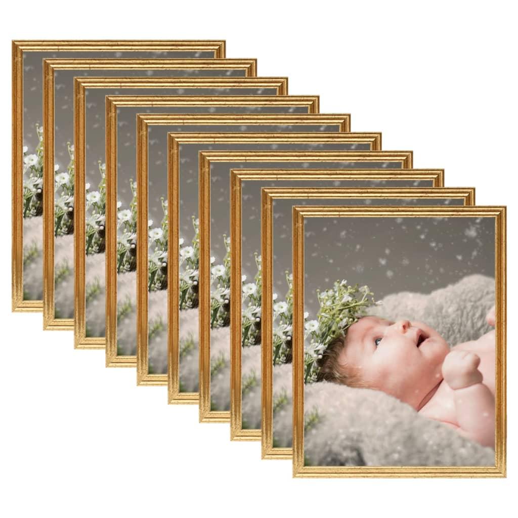 Billedrammer 10 Stk. Til Bord 13x18 Cm Mdf Guldfarvet