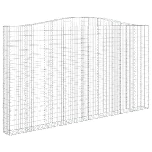 Buet gabionkurv 400x30x220/240 cm galvaniseret jern