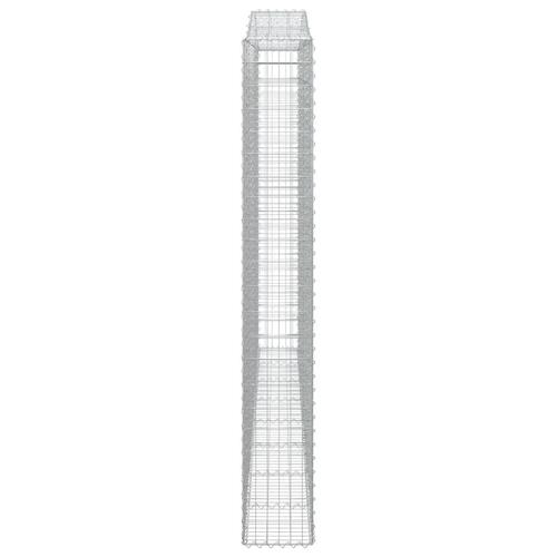 Buet gabionkurv 400x30x220/240 cm galvaniseret jern