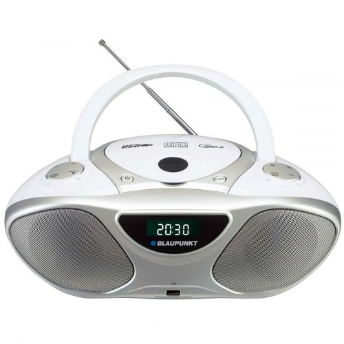 Blaupunkt BB14WH bærbar radio med CD/USB - hvid/sølv