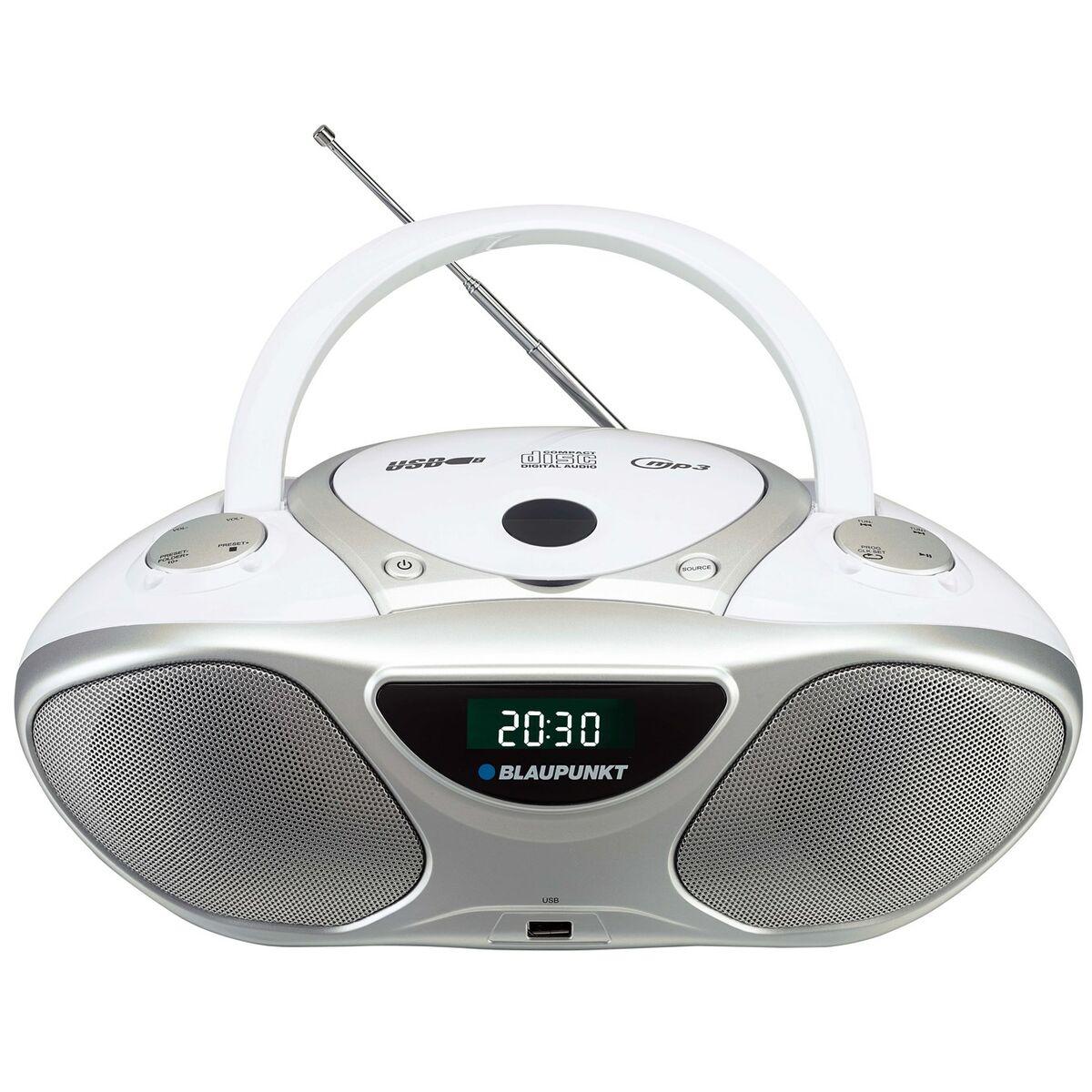 Blaupunkt BB14WH bærbar radio med CD/USB - hvid/sølv