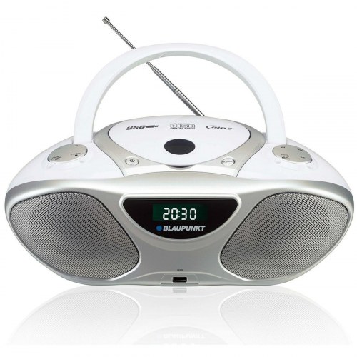 Blaupunkt BB14WH bærbar radio med CD/USB - hvid/sølv