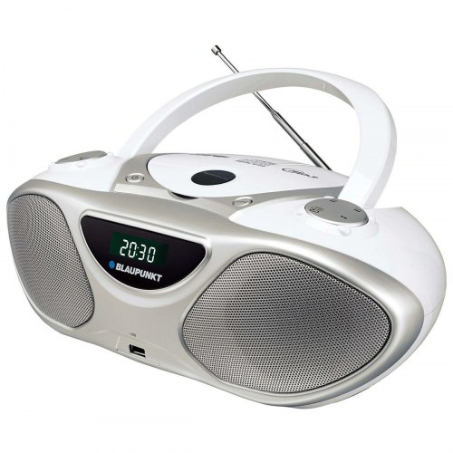 Blaupunkt BB14WH bærbar radio med CD/USB - hvid/sølv