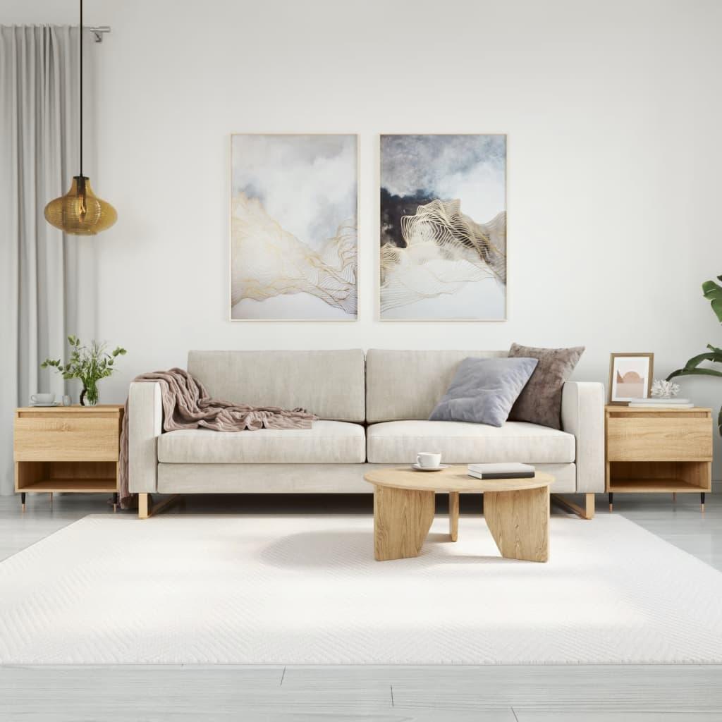 Sofaborde 2 stk. 50x46x50 cm konstrueret træ sonoma-eg billede