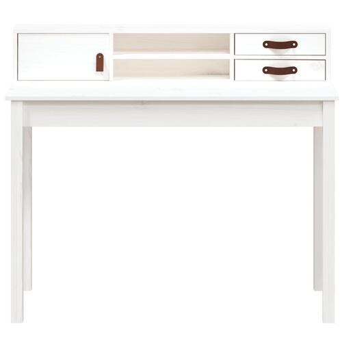 Skrivebord 110x50x93 cm massivt fyrretræ hvid