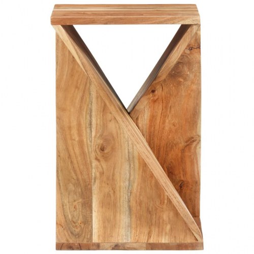 Sidebord 35×35×55 cm - massivt akacietræ med snoet design
