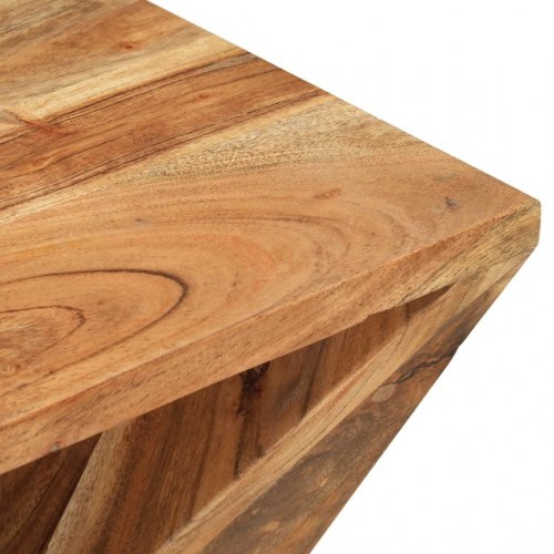 Sidebord 35×35×55 cm - massivt akacietræ med snoet design