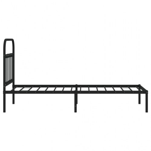 Sengeramme med sengegavl i metal 80×200 cm - sort