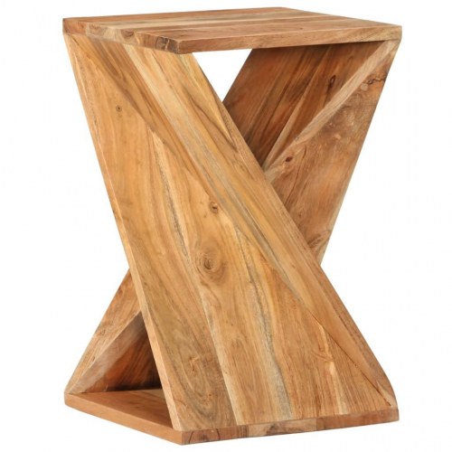Sidebord 35×35×55 cm - massivt akacietræ med snoet design