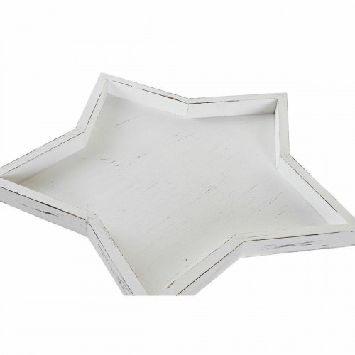 Borddekoration i træ, hvid, 57 × 54 × 3 cm (3 dele)