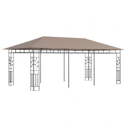 Pavillon med myggenet 6x3x2,73 m 180 g/m² gråbrun