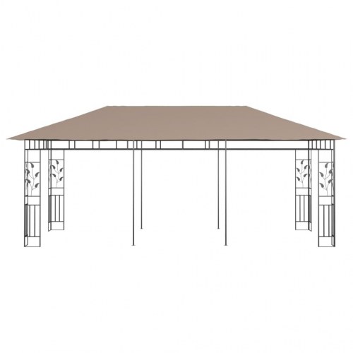 Pavillon med myggenet 6x3x2,73 m 180 g/m² gråbrun