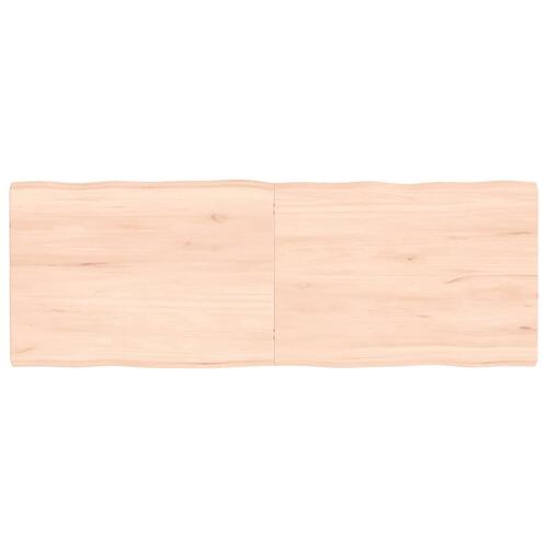 Bordplade 140x50x(2-4)cm naturlig kant ubehandlet massivt træ