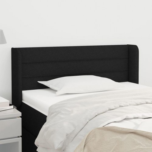 Sengegavl med kanter 103 x 16 x 78/88 cm - sort
