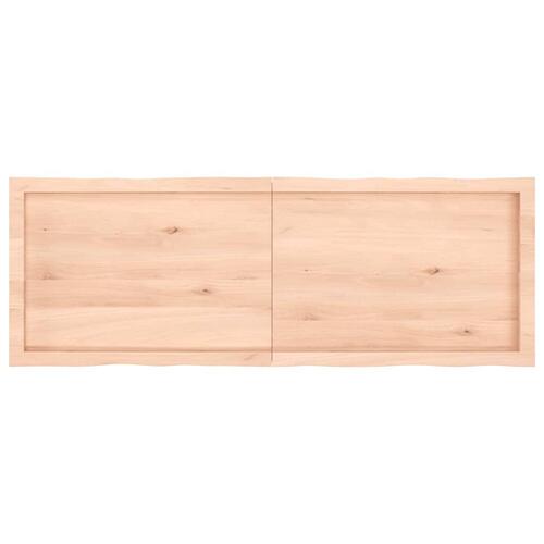 Bordplade 140x50x(2-4)cm naturlig kant ubehandlet massivt træ