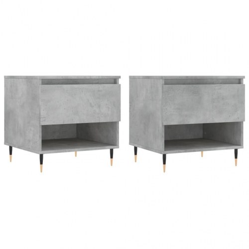 Sofaborde 2 stk. 50x46x50 cm konstrueret træ betongrå