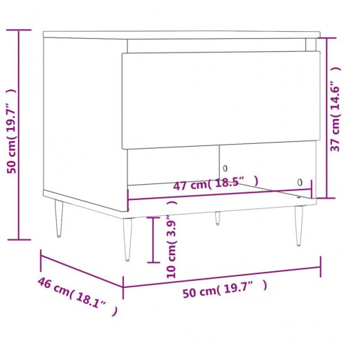 Sofaborde 2 stk. 50x46x50 cm konstrueret træ betongrå