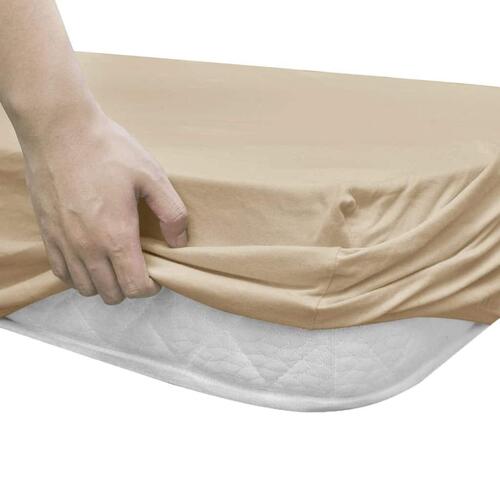 Faconsyede lagener 2 stk. 190 x 200 cm bomuldsjersey beige