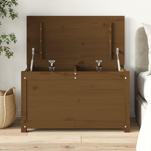 Opbevaringskasse 80x40x45,5 cm massivt fyrretræ gyldenbrun
