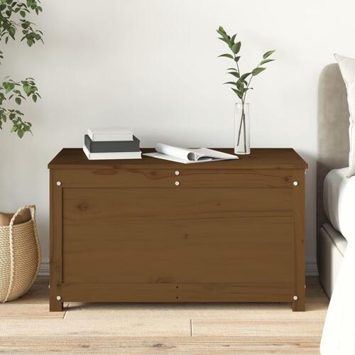 Opbevaringskasse 80x40x45,5 cm massivt fyrretræ gyldenbrun