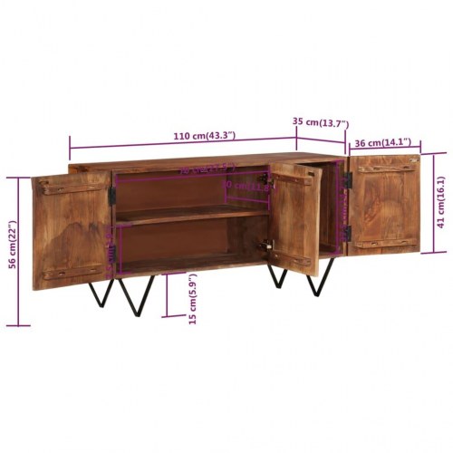 Skænk 110x35x56 cm massivt mangotræ