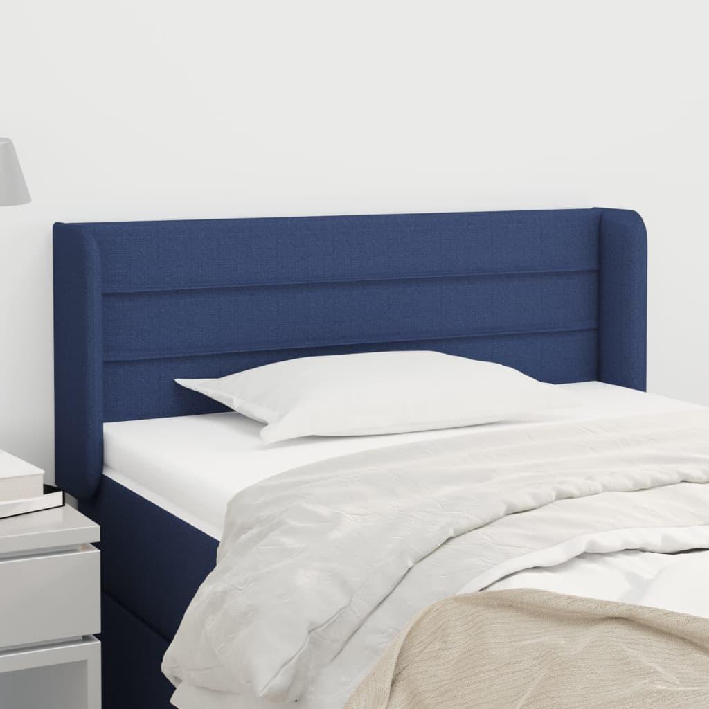 Sengegavl Med Kanter 83X16X78/128 Cm Stof - Blå / 103 x 16 x 78/88 cm