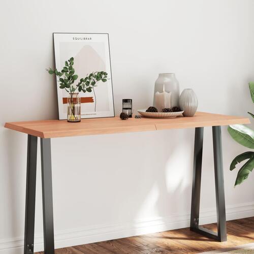 Bordplade 140x60x(2-4) cm naturlig kant behandlet træ lysebrun