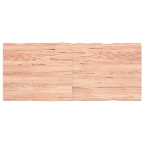Bordplade 140x60x(2-4) cm naturlig kant behandlet træ lysebrun
