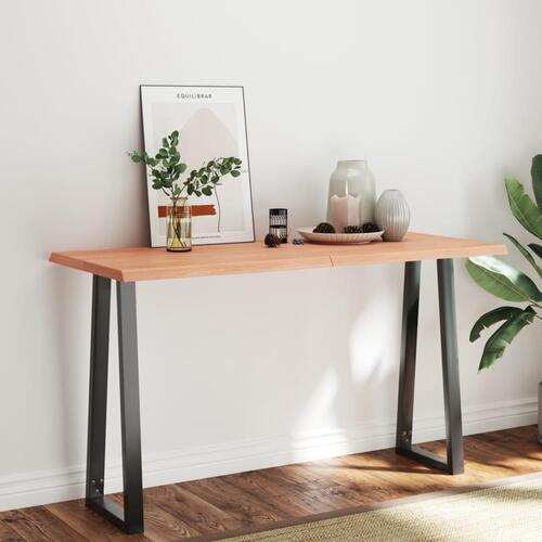 Bordplade 140x60x(2-4) cm naturlig kant behandlet træ lysebrun