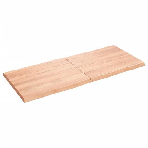 Bordplade 140x60x(2-4) cm naturlig kant behandlet træ lysebrun
