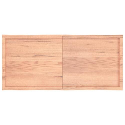 Bordplade 140x60x(2-4) cm naturlig kant behandlet træ lysebrun