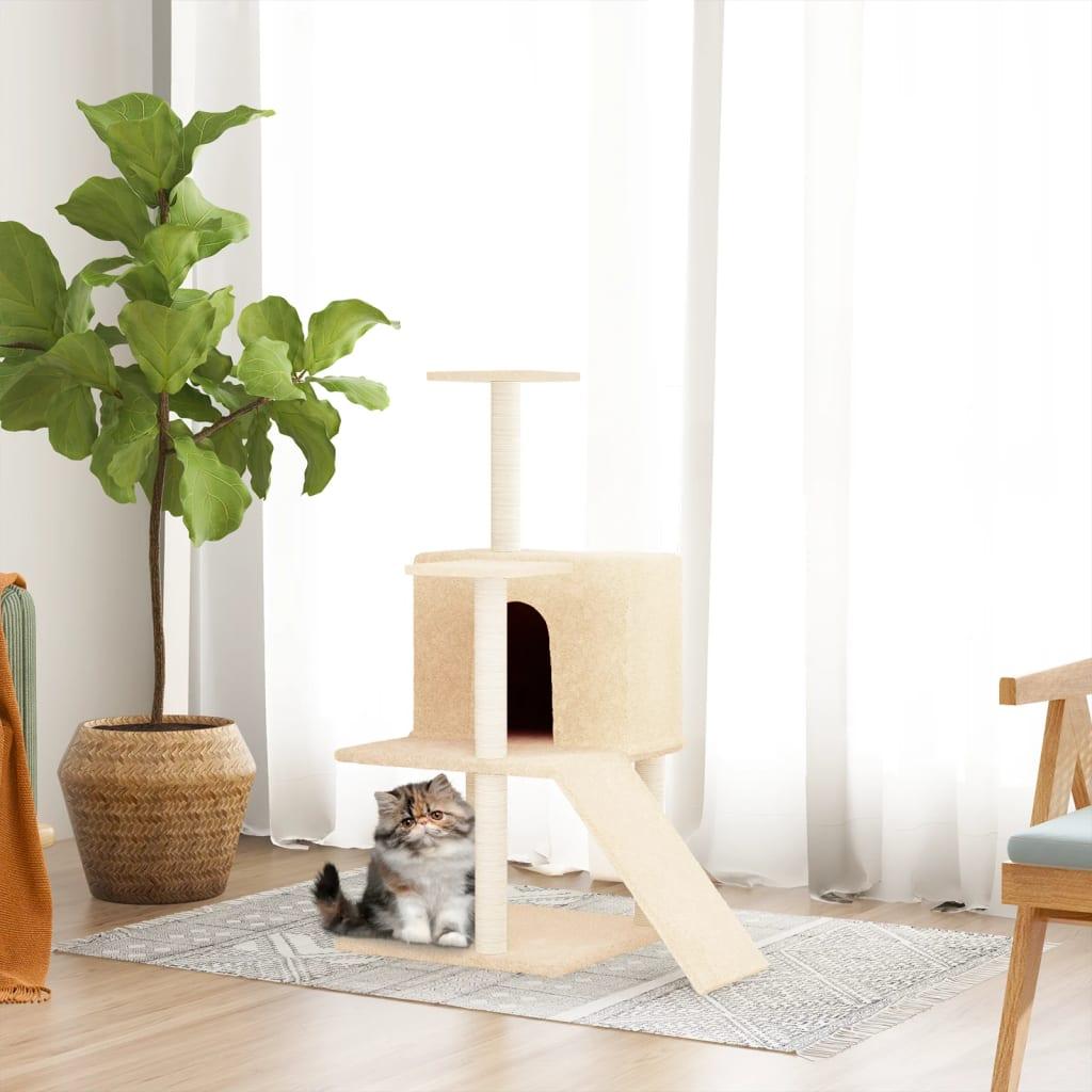 Kradsetræ med sisalkradsestolper 109 cm cremefarvet