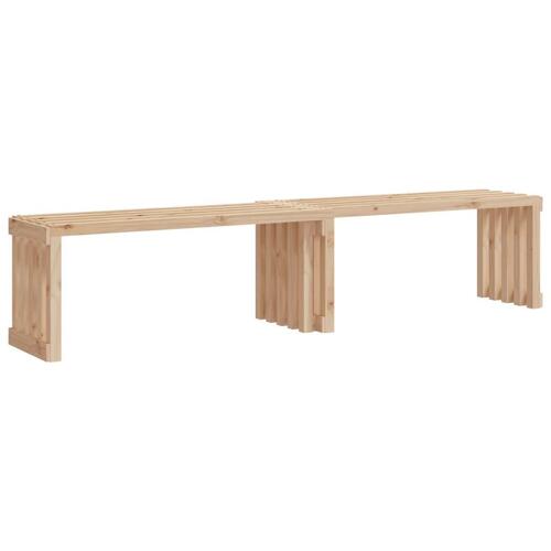Havebænk 212,5x40,5x45 cm udvideligt design massivt fyrretræ