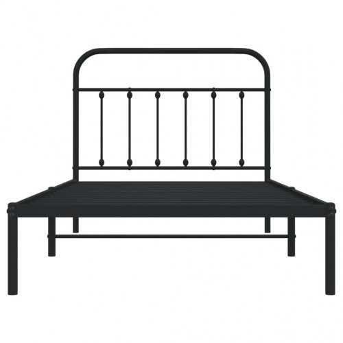 Sengeramme med sengegavl 100x200 cm metal sort