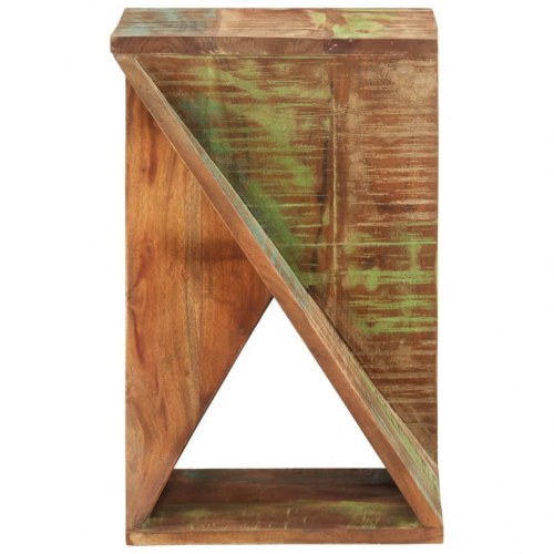 Sidebord 35×35×55 cm i massivt genbrugstræ - snoet design