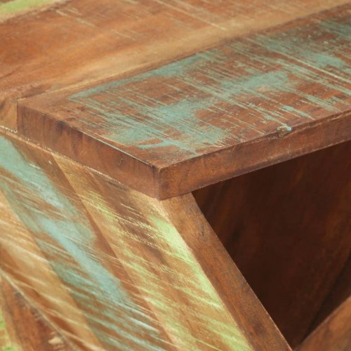 Sidebord 35×35×55 cm i massivt genbrugstræ - snoet design