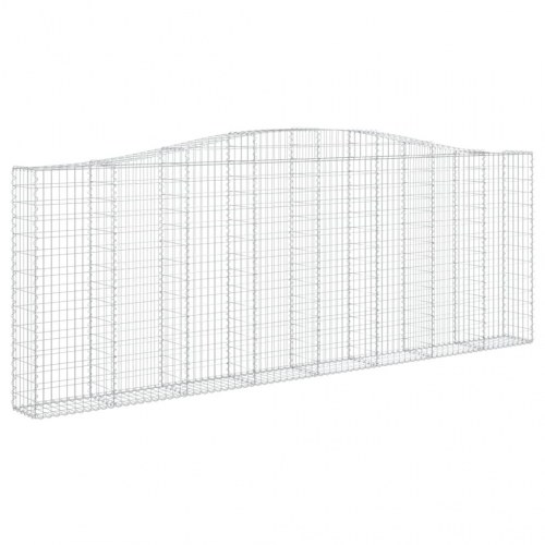 Buede gabionkurve - 2 stk. 400 × 30 × 140/160 cm i galvaniseret jern
