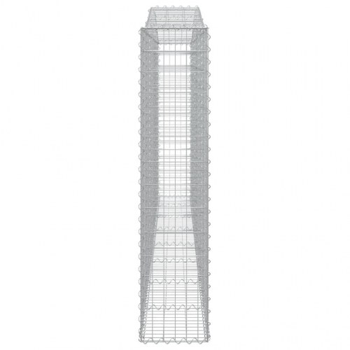 Buede gabionkurve - 2 stk. 400 × 30 × 140/160 cm i galvaniseret jern