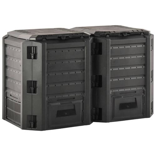 Kompostbeholder 800 l sort
