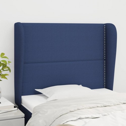 Sengegavl med kanter 103 x 23 x 118/128 cm - blå